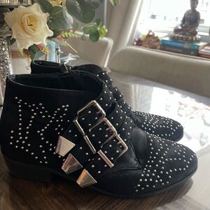 Studded Black Ankle Boots
